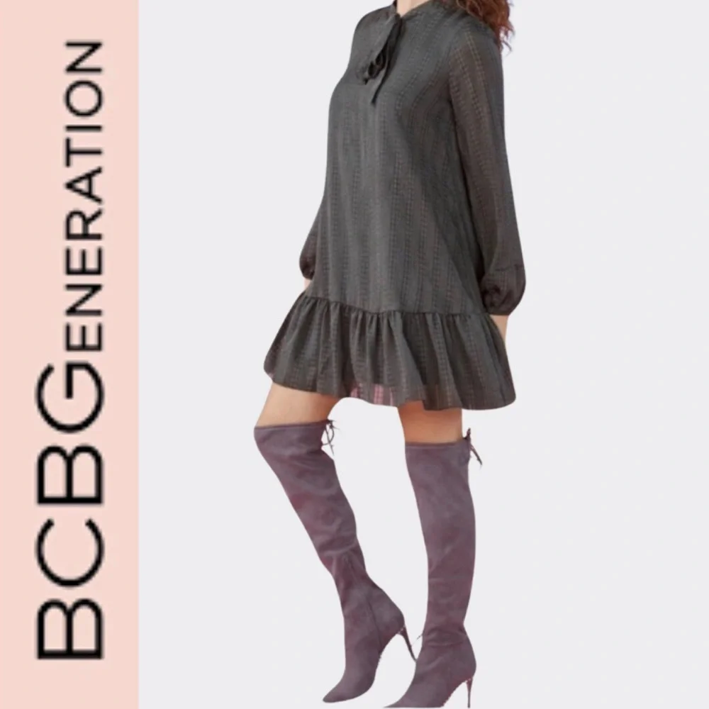🌿 NWT BCBGeneration Emma Drop Waist Mini Dress – Dark Olive – Size Large - Picture 2 of 4